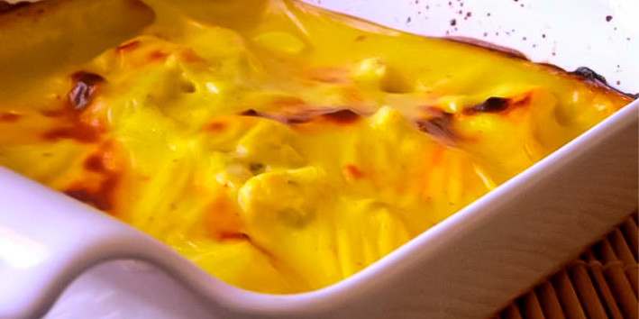 Receita de Frango com Crcuma Gratinado